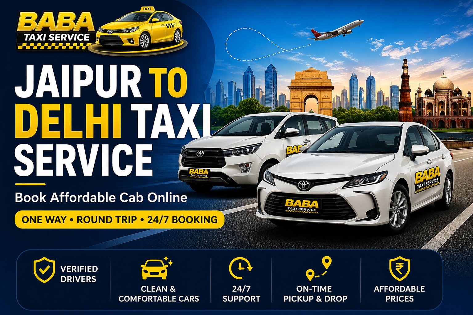 Delhi to Jaipur taxi service – AC cab booking